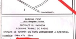 Terrain de 4,47 hectares à vendre – Pabre-Sabtenga, Ouagadougou