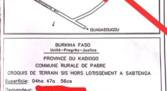Terrain de 4,47 hectares à vendre – Pabre-Sabtenga, Ouagadougou
