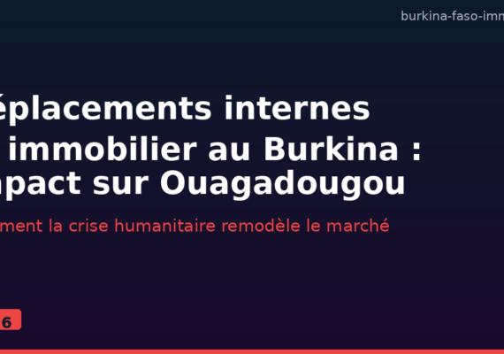 Déplacements internes et immobilier au Burkina : comment la crise humanitaire remodèle le marché de Ouagadougou