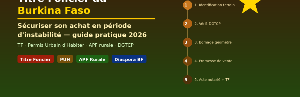 Titre foncier au Burkina Faso : sécuriser son achat en période d&rsquo;instabilité — guide pratique 2026