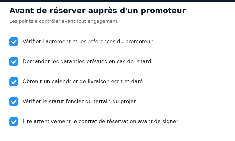 Checklist des points à vérifier avant de réserver un logement auprès d'un promoteur à Ouagadougou